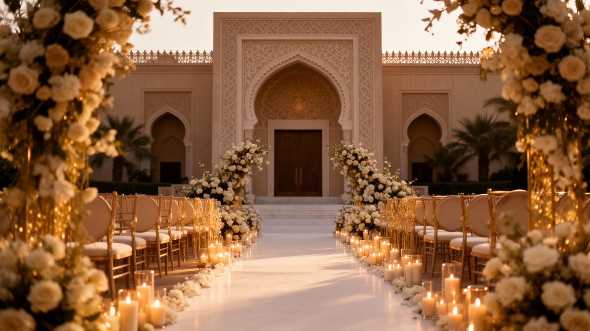 Editorial UAE wedding venue at golden hour